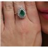 Image 6 : 18KT White Gold GIA Certified 1.50ct Emerald and Diamond Ring