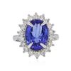 Image 1 : 14KT White Gold 5.05ct Tanzanite and Diamond Ring