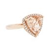 Image 2 : 14KT Rose Gold 4.72ct Morganite and Diamond Ring