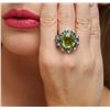 Image 1 : 18KT White Gold 9.54ct Peridot, Chrysoberyls and Diamond Ring