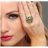 Image 2 : 18KT White Gold 9.54ct Peridot, Chrysoberyls and Diamond Ring