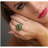 Image 5 : 18KT White Gold 9.54ct Peridot, Chrysoberyls and Diamond Ring