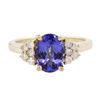 Image 1 : 14KT Yellow Gold 2.10ct Tanzanite and Diamond Ring