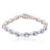 Image 3 : 14KT White Gold 13.28ctw Tanzanite and Diamond Bracelet