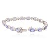 Image 6 : 14KT White Gold 13.28ctw Tanzanite and Diamond Bracelet