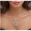 Image 5 : 18KT White Gold 5.64ct Emerald and Diamond Necklace