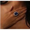 Image 2 : 14KT White Gold GIA Certified 15.54ct Tanzanite and Diamond Ring