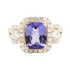 Image 1 : 14KT Yellow Gold 3.32ct Tanzanite and Diamond Ring