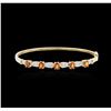 Image 3 : 14KT Yellow Gold 2.26ctw Orange Sapphire and Diamond Bangle Bracelet