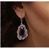 Image 5 : 14KT Rose Gold 29.95ctw Amethyst and Diamond Earrings