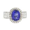 Image 1 : 14KT White Gold 1.93ct Tanzanite and Diamond Ring