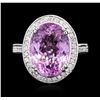Image 3 : 14KT White Gold 8.52ct Pink Tourmaline and Diamond Ring
