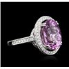 Image 4 : 14KT White Gold 8.52ct Pink Tourmaline and Diamond Ring