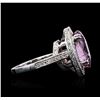 Image 7 : 14KT White Gold 8.52ct Pink Tourmaline and Diamond Ring