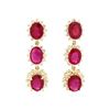 Image 3 : 14KT Yellow Gold 13.98ctw Ruby and Diamond Earrings