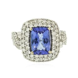 14KT White Gold 2.84ct Tanzanite and Diamond Ring