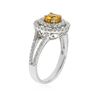 Image 6 : 14KT White Gold 0.44ct Citrine and Diamond Ring