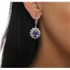 Image 5 : 14KT White Gold 7.46ctw Tanzanite and Diamond Earrings
