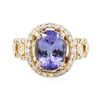 Image 1 : 14KT Yellow Gold 3.43ct Tanzanite and Diamond Ring