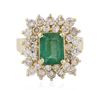 Image 3 : 14KT Yellow Gold 2.02ct Emerald and Diamond Ring