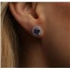 Image 6 : 14KT White Gold 2.98ctw Tanzanite and Diamond Stud Earrings