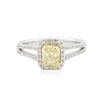 Image 1 : 14KT Two-Tone Gold 1.02ctw Diamond Engagement Ring