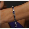 Image 6 : 14KT White Gold 10.89ctw Sapphire and Diamond Bracelet