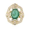 Image 3 : 14KT Yellow Gold 3.22ct Emerald and Diamond Ring
