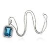 Image 3 : 14KT White Gold 25.61ct Topaz and Diamond Pendant With Chain