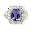Image 3 : 14KT Two-Tone Gold 5.37ct Tanzanite and Diamond Ring