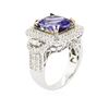 Image 6 : 14KT Two-Tone Gold 5.37ct Tanzanite and Diamond Ring