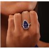 Image 2 : 14KT Two-Tone Gold 9.41ct GIA Certified Tanzanite and Diamond Ring