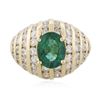 Image 3 : 14KT Yellow Gold 2.03ct Emerald and Diamond Ring