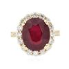 Image 3 : 14KT Yellow Gold 7.21ct Ruby and Diamond Ring