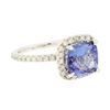 Image 2 : 14KT White Gold 3.27ct Tanzanite and Diamond Ring