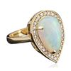 Image 4 : 14KT Yellow Gold 5.31ct Opal and Diamond Ring