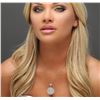 Image 2 : 14KT Two-Tone Gold 4.80ctw Diamond Pendant With Chain