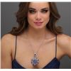 Image 1 : 14KT White Gold 28.87ctw Tanzanite and Diamond Pendant With Chain