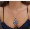 Image 2 : 14KT White Gold 28.87ctw Tanzanite and Diamond Pendant With Chain