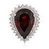 Image 3 : 14KT White Gold 11.69ct Almandite Garnet and Diamond Ring