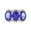 Image 1 : 14KT White Gold 6.93ctw Tanzanite and Diamond Ring