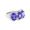 Image 2 : 14KT White Gold 6.93ctw Tanzanite and Diamond Ring