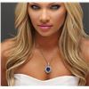 Image 1 : 14KT White Gold GIA Certified 17.92ct Tanzanite and Diamond Pendant With Chain