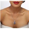 Image 2 : 14KT White Gold 3.64ctw Tanzanite and Diamond Pendant With Chain