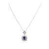 Image 3 : 14KT White Gold 3.64ctw Tanzanite and Diamond Pendant With Chain