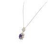 Image 7 : 14KT White Gold 3.64ctw Tanzanite and Diamond Pendant With Chain