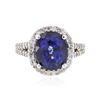 Image 3 : 14KT White Gold 6.64ct Sapphire and Diamond Ring