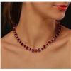 Image 2 : 14KT Yellow Gold 44.89ctw Ruby and Diamond Necklace