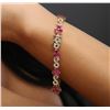 Image 6 : 14KT Yellow Gold 6.40ctw Ruby and Diamond Bracelet