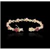 Image 7 : 14KT Yellow Gold 6.40ctw Ruby and Diamond Bracelet